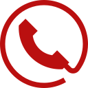 Rotes Telefonsymbol für schnellen Sanitär-Notdienst bei Ademi in Delmenhorst